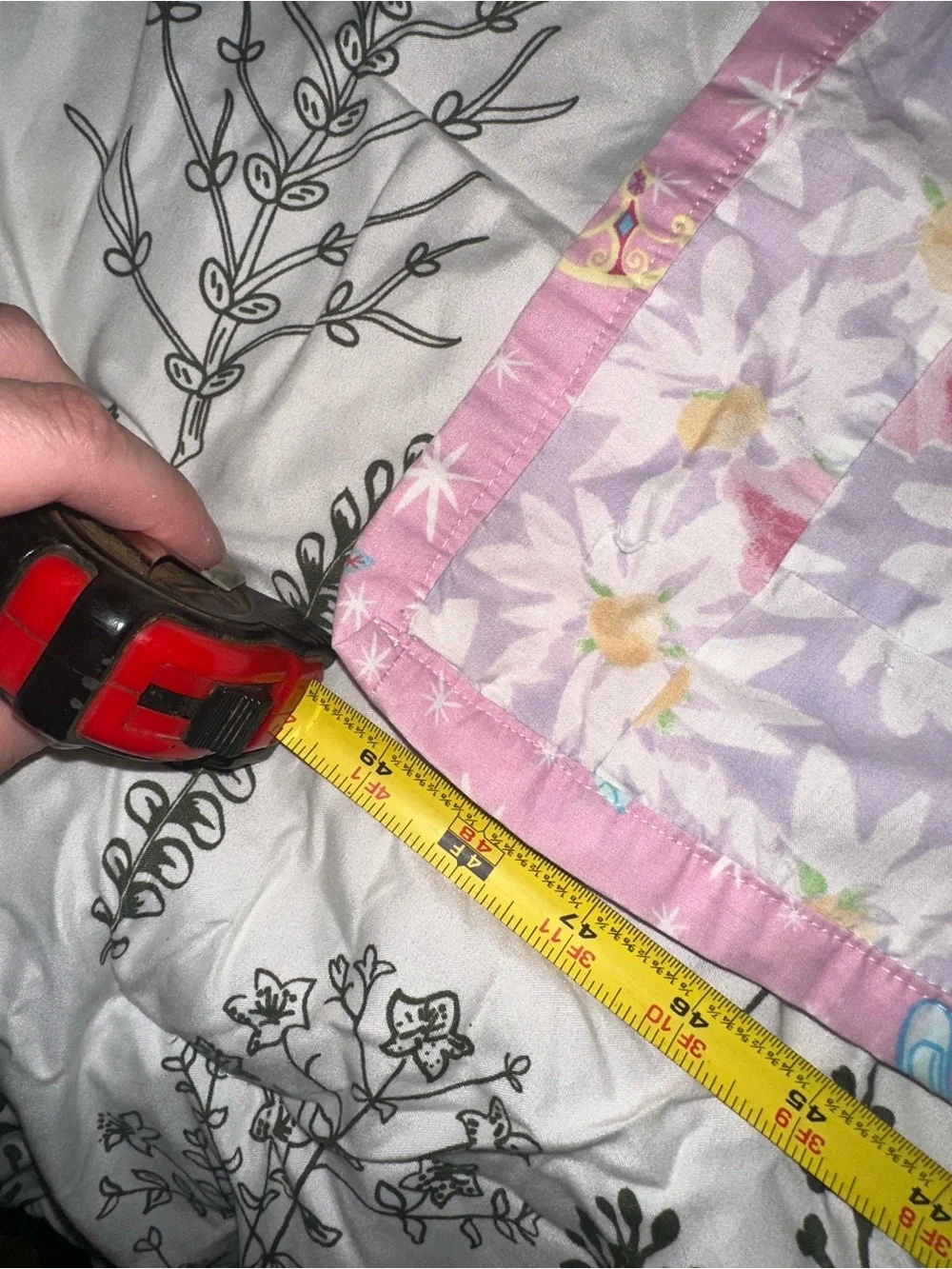 Barbie Handmade Patchwork Quilt Pink Floral 49x72